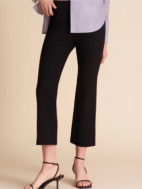 MM.LaFleur Black Cropped Kick-Flare Pants